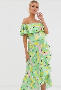 FLOUNCE London Maternity Abstract Print Maxi Dress US 10